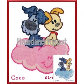stickpackung woezel&pip, geb. joep/coco (incl. blauw/rose garn)