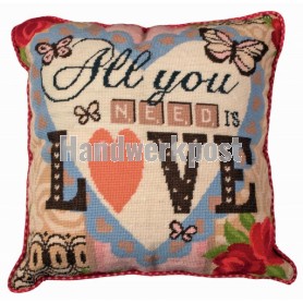 halber kreuzstichkissen all you need is love