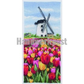 stickpackung hollandse tulpenvelden met molen