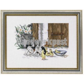 stickpackung puppies met kuikens