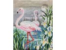 stramin + garnpaket, flamingo's (100% wolle)