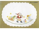 kreuzstichdeckchen kerstman deelt uit…, wit