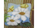 knüpfkissen margrieten met vlinders (excl. knüpfhaken)