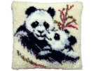 knüpfkissen panda met jong (excl. knüpfhaken)