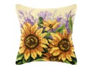 kreuzstichkissen zonnebloemen met bloemen