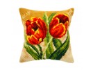 kreuzstichkissen rode tulpen
