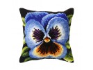 kreuzstichkissen blauw viooltje close-up