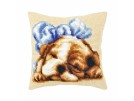 kreuzstichkissen puppy slaapt