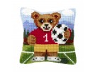 kreuzstichwandbehang beertje met voetbal