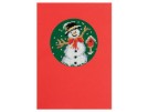 stickpackung weihnachtskarte, sneeuwman