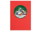 stickpackung weihnachtskarte, winterdorp