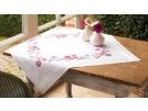kreuzstichdecke veldbloemen met vlinders, wit