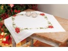 kreuzstichdecke kerstrozen, wit