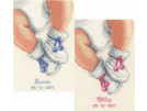 stickpackung geburt lucas/chloe (incl. blauw/rose garn)