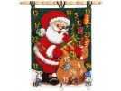 kreuzstichwandbehang kerstman deelt uit…