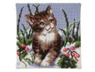 kreuzstichkissen poes in wintersfeer
