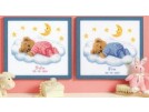stickpackung geburt tim/julie (incl. blauw/rose garn)
