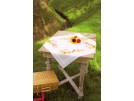 kreuzstichdecke zonnebloemen met vlinders, wit