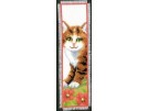 stickpackung lesezeichen, poes/bruin met bloemen