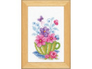 stickpackung theekopje met bloemen
