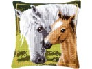 kreuzstichkissen paard met veulen