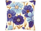 kreuzstichkissen blauwe anemonen