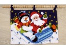 kreuzstichwandbehang kerstman en sneeuwpop op de slee…