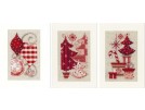 stickpackung weihnachtskarte (3 st.) kerstaccessoires in roodtinten