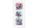 stickpackung blauwe vlinders drieluik