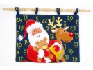 kreuzstichwandbehang kerstman, rendier met cadeaus...