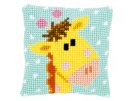 kreuzstichkissen baby jungle, giraffe