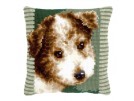 kreuzstichkissen bruine hond