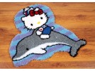 knüpfdecke hello kitty, kitty op een dolfijn
