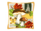 kreuzstichkissen herfst, bospaddestoelen