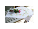 kreuzstichdecke guirlande van rozen, wit
