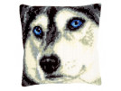 kreuzstichkissen husky close-up