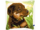 kreuzstichkissen rottweiler pup