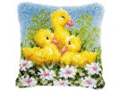 knüpfkissen eendjes tussen margrieten