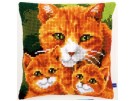kreuzstichkissen rode poes met kittens