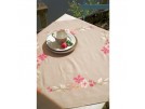 kreuzstichdecke rose bloemen, beige
