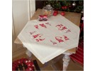 kreuzstichdecke kerstkabouters, ecru