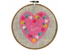 stickpackung hart met bloemen (incl. stickring)