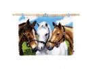 knüpfdecke drie paarden