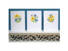 stickpackung glückwunschkarte (3 st.) gele met blauwe bloemen