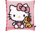 kreuzstichkissen hello kitty, met puppy