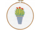 stickpackung cactus met rode bloem (incl. stickring)