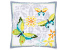kreuzstichkissen vlinders met bloemen