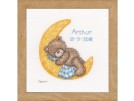 stickpackung popcorn bear, slapend op maan, geburt arthur