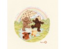 stickpackung popcorn bear, dansen in de regenplas