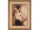 stickpackung dame met bloemboeket
